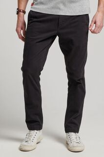 Офицерские брюки-чиносы приталенного кроя Superdry, черный