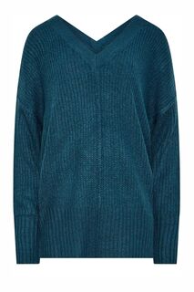 Длинный свитер Tall Sally с V-образным вырезом Long Tall Sally, синий