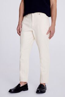 Белые брюки из эластичного денима цвета экрю MOSS, белый