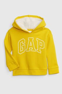 Худи с подкладкой из искусственной овчины и логотипом Gap, желтый