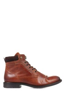 Мужские кожаные кружевные ботильоны и ботинки Docklands коричневого цвета Jones Bootmaker, коричневый