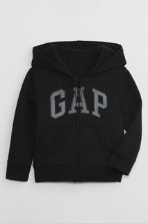 Толстовка на молнии с длинными рукавами из искусственной овчины с логотипом Gap, черный