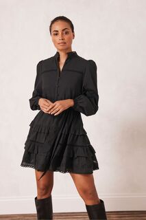 Мини-платье-рубашка с вырезами Mint Velvet, черный