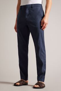 Синие брюки Kimmel из льняной ткани средней эластичности Ted Baker, синий