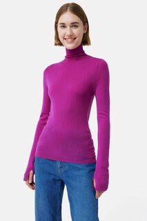 Розовый свитер Superfine из шерсти мериноса Jigsaw, розовый