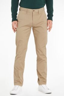 Светло-коричневые брюки Bleecker TH Flex Chino Tommy Hilfiger, коричневый