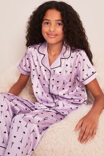 Атласная пижама с длинными штанинами Lipsy, фиолетовый