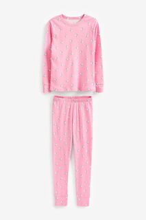 Пижама из органического хлопка с длинными рукавами и узором в виде кроликов Gap, розовый