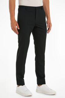 Эластичные шерстяные брюки приталенного кроя Calvin Klein, черный
