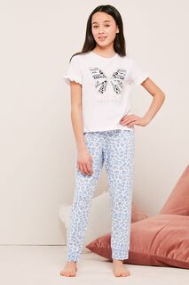 Пижама с короткими рукавами и длинными штанинами Lipsy, синий