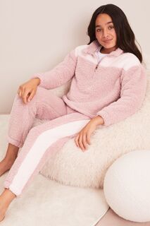 Уютная флисовая пижама-двойка Lipsy, розовый