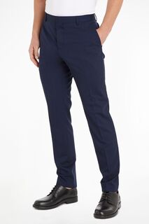 Эластичные шерстяные брюки приталенного кроя Calvin Klein, синий