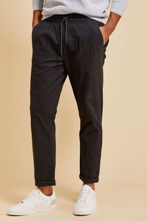 Роскошные элегантные хлопковые брюки с манжетами Threadbare, черный