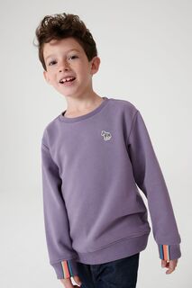 Толстовка с круглым вырезом для мальчика с мотивом зебры Paul Smith, фиолетовый
