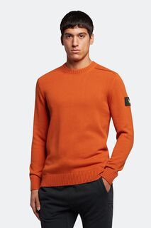 Оранжевый вязаный свитер с круглым вырезом и декоративной деталью Lyle &amp; Scott, оранжевый