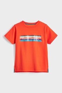 Оранжевая футболка для мальчиков Paul Smith с логотипом Paul Smith, оранжевый