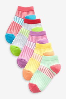 Комплект из 5 пар спортивных носков с высоким содержанием хлопка и яркими полосками Next, мультиколор