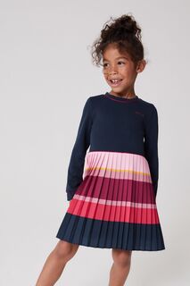 Плиссированное платье для девочки с длинными рукавами Paul Smith, мультиколор