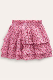 Мини-юбка с рюшами Boden, розовый