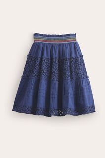 Многослойная юбка-миди свободного кроя Boden, синий