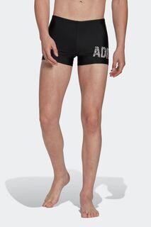 Шорты-боксеры для плавания Performance с надписью adidas, черный