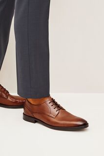 Кожаные туфли дерби с фирменным логотипом Next, коричневый