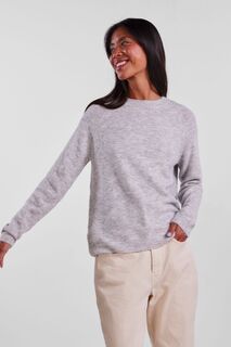Уютный свитер с длинными рукавами PIECES, серый
