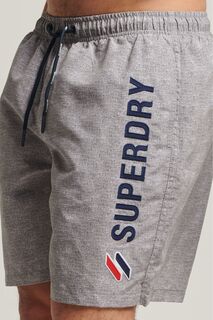 Купальные шорты Code с аппликацией 19 дюймов Superdry, серый