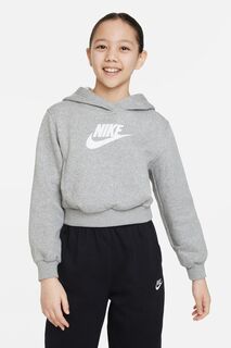 Укороченное трикотажное худи Club Nike, серый