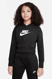 Укороченное трикотажное худи Club Nike, черный