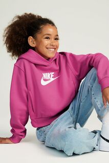 Укороченное трикотажное худи Club Nike, розовый