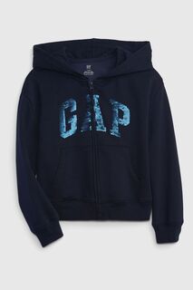 Флип-худи с пайетками и логотипом Gap, синий