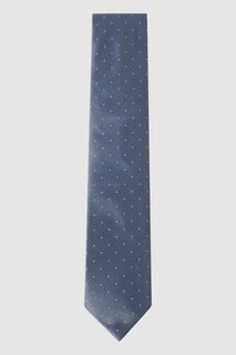Шелковый галстук Liam в горошек Reiss, синий