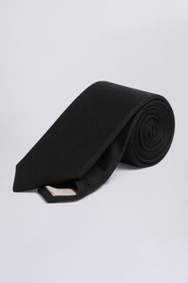 Черный шелковый оксфордский галстук MOSS, черный