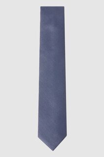 Шелковый галстук Ceremony с фактурной текстурой Reiss, синий