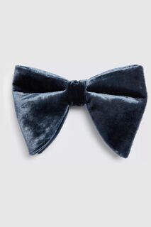 Синий бархатный галстук-бабочка с дискетой и чернилами MOSS, синий