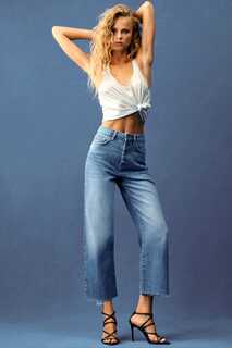 Широкие джинсы длиной до щиколотки на пуговицах Own Next, синий