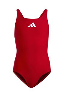 Детский купальник с небольшим логотипом adidas, красный