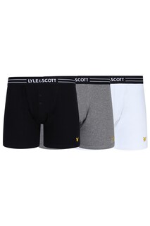 Три пары боксеров с пуговицами Lyle &amp; Scott, черный