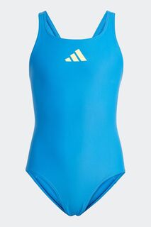 Однотонный купальник с небольшим логотипом adidas, синий