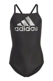 Детский купальник с большим логотипом adidas, черный