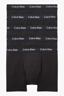 Комплект из 5 пар черных хлопковых боксеров-стрейч Calvin Klein, черный