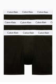Три пары боксеров из хлопка стрейч Calvin Klein, черный