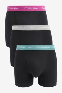 Комплект из 3 пар черных хлопковых боксеров-стрейч Calvin Klein, серый