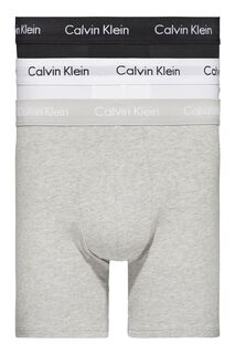 Три пары боксеров из хлопка стрейч Calvin Klein, серый