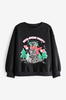 Рождественский свитер-джемпер Next, черный