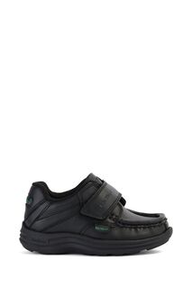 Детские спортивные туфли с ремешком Infant Vegan Reasan черного цвета Kickers, черный