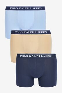 Комплект из 3 пар боксеров из хлопка стрейч с логотипом Polo Ralph Lauren, синий