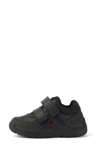 Детские кожаные спортивные туфли Stomper черного цвета Kickers, черный