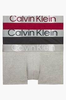 Набор из трех черных стальных боксеров-боксеров Calvin Klein, черный